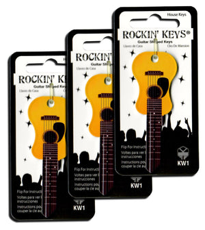 3 Acoustic Guitar Shaped Rockin' Keys