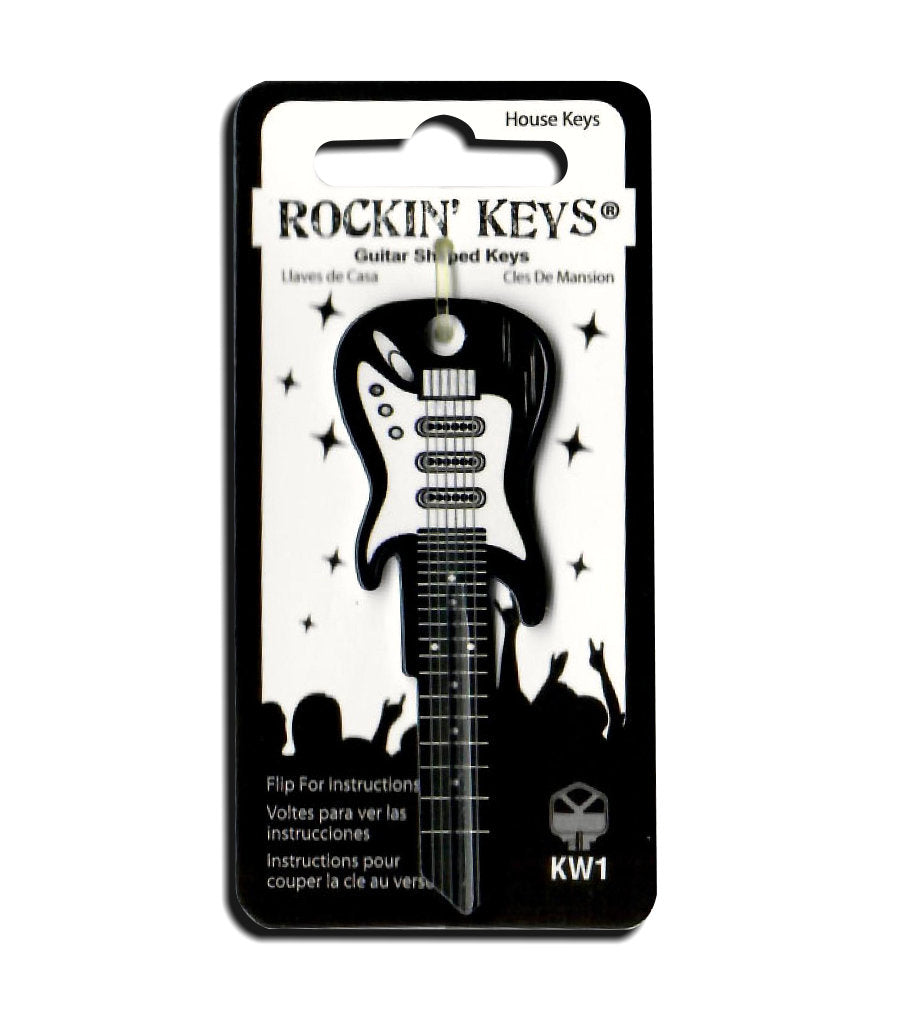 Black Electric Guitar Shaped Rockin' Key – Guitar Shaped Keys