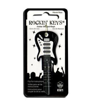 Black Electric Guitar Shaped Rockin' Key