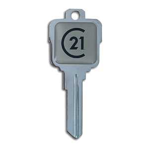 Square Nickel Plated Epoxy Century 21 Closing Keys 5-25 PCS.
