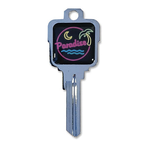 Paradise Neon Epoxy Nickel Plated Deco Key