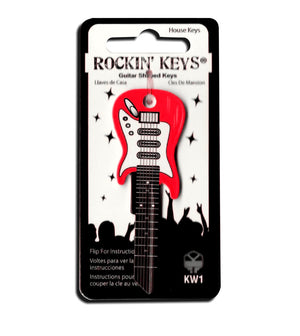 Cherry Red Electric Guitar Shaped Rockin' Key