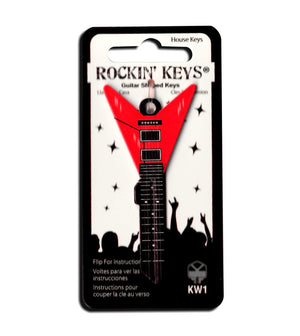 RED V Guitar Shaped Rockin' Key "NEW"