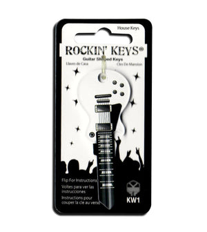 White Wide Body LP Guitar Shaped Rock Star Rockin' Key