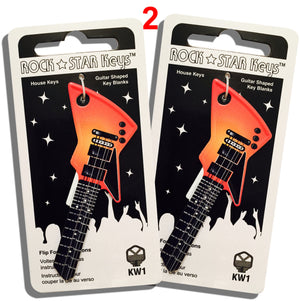 2 Orange EXP Guitar Shaped Rock Star Keys