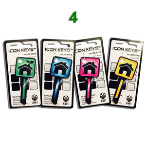 4 Bright Colored Over Sized Key Head ICON Keys