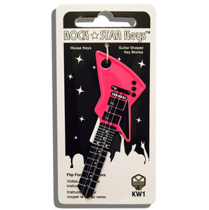 Hot Pink and Black EXP Guitar Shaped Rock Star Key