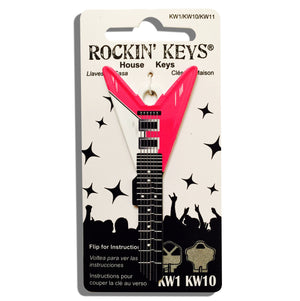 Pink V Guitar Shaped Rockin' Key