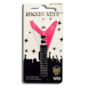 Pink V Guitar Shaped Rockin' Key