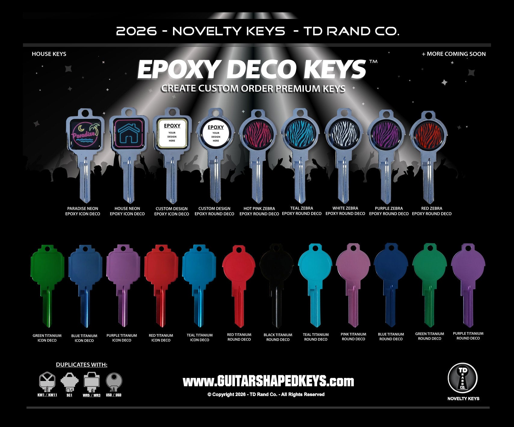 Titanium Deco Icon Customizable Keys | Personalized House Keys – Guitar ...