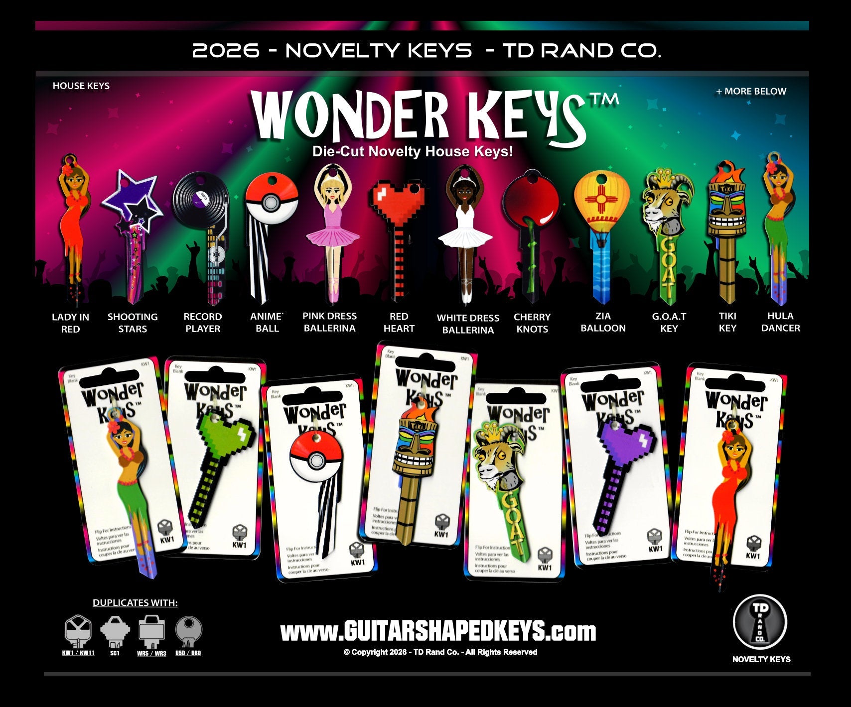 Wonder Keys - Die-Cut Novelty House Key Shapes