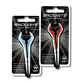 2 Energy Blade Shaped Space Keys 1 Blue 1 Red NEW!!