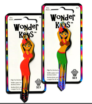 2 Hula Dancer and Lady in Red Shaped Wonder Keys!