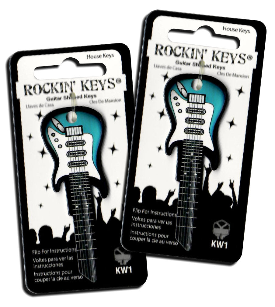 2 Surf Green Electric Guitar Shaped Rockin' Keys