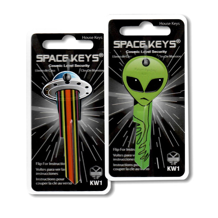2 UFO and Alien Head Shaped Space Keys