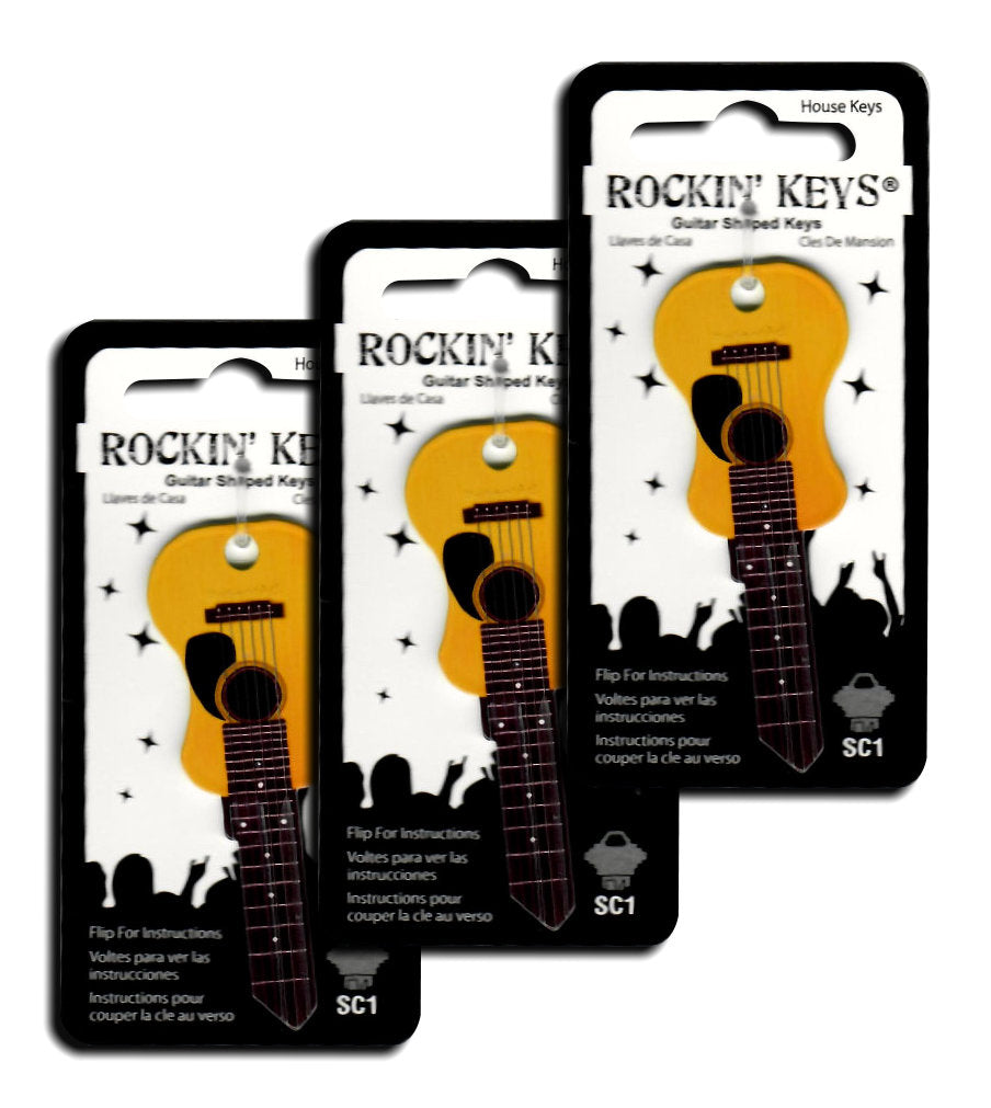 3 Acoustic Guitar Shaped Rockin' Keys