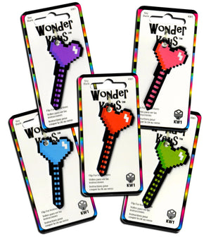 5 Color Set Blue, Pink, Red, Purple, Green Digital Heart Shaped Wonder Keys!