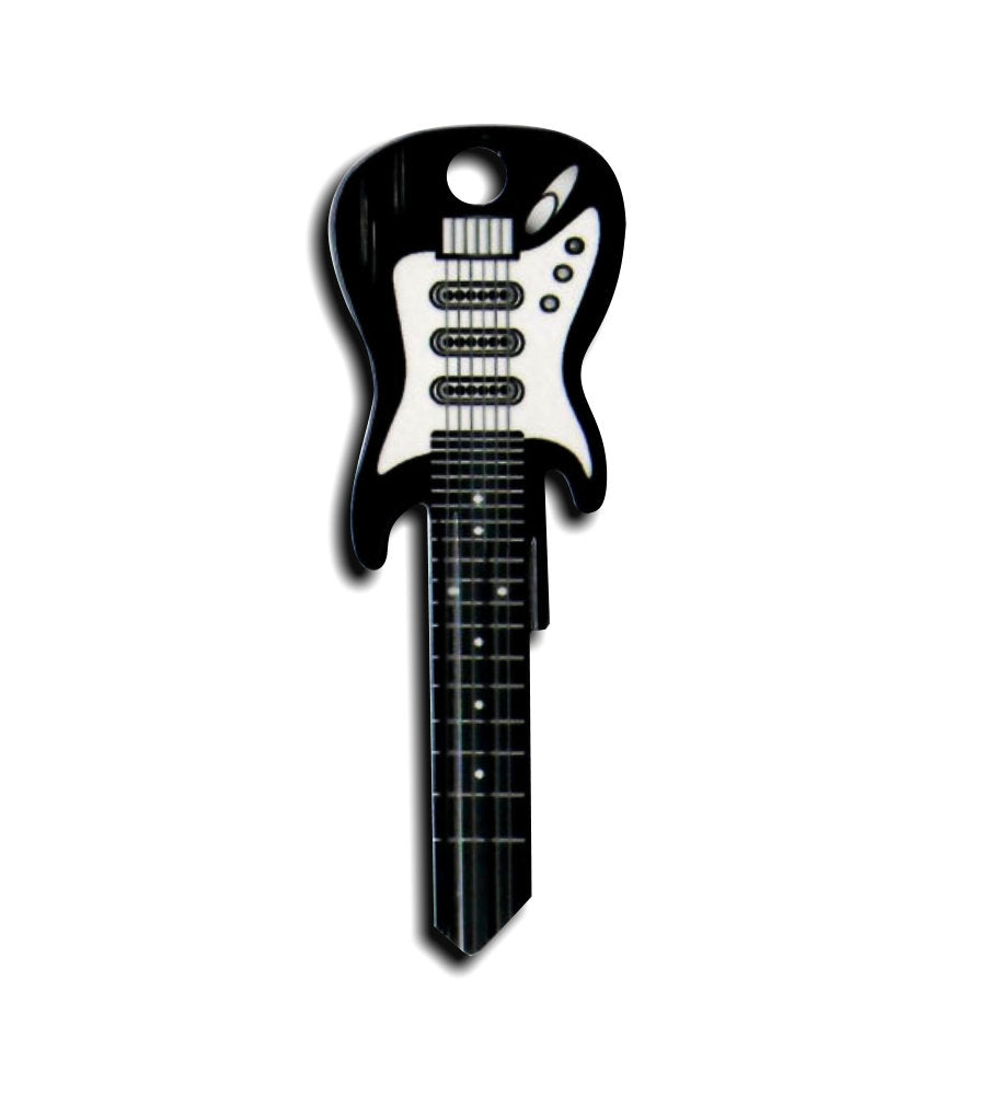 2 Black Electric Guitar Shaped Rockin' Keys
