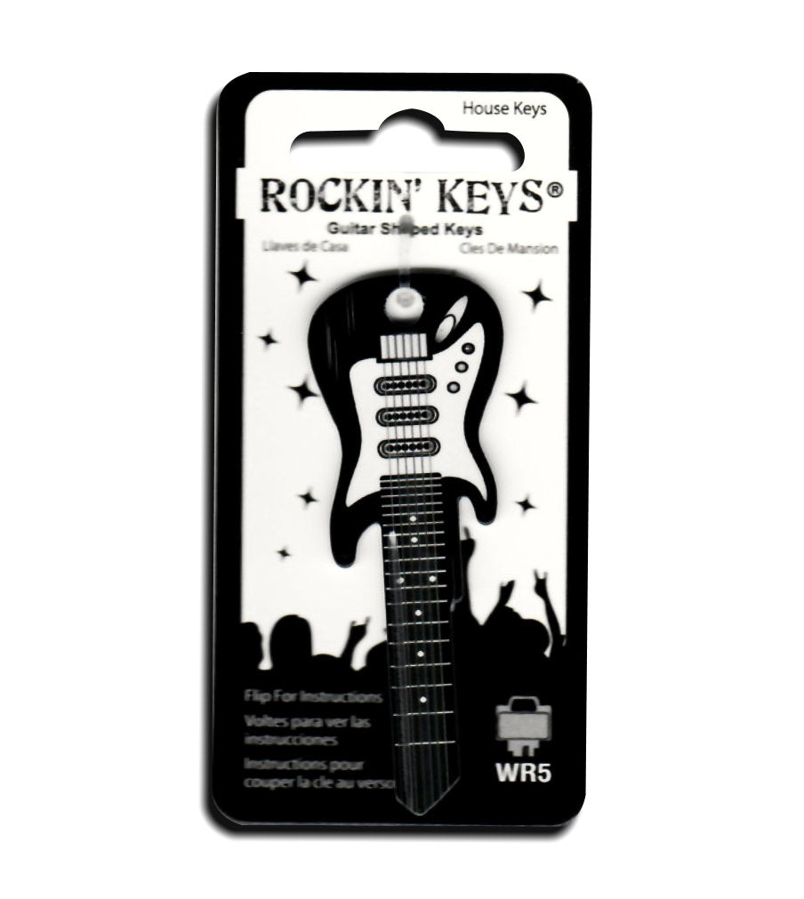 Black Electric Guitar Shaped Rockin' Key