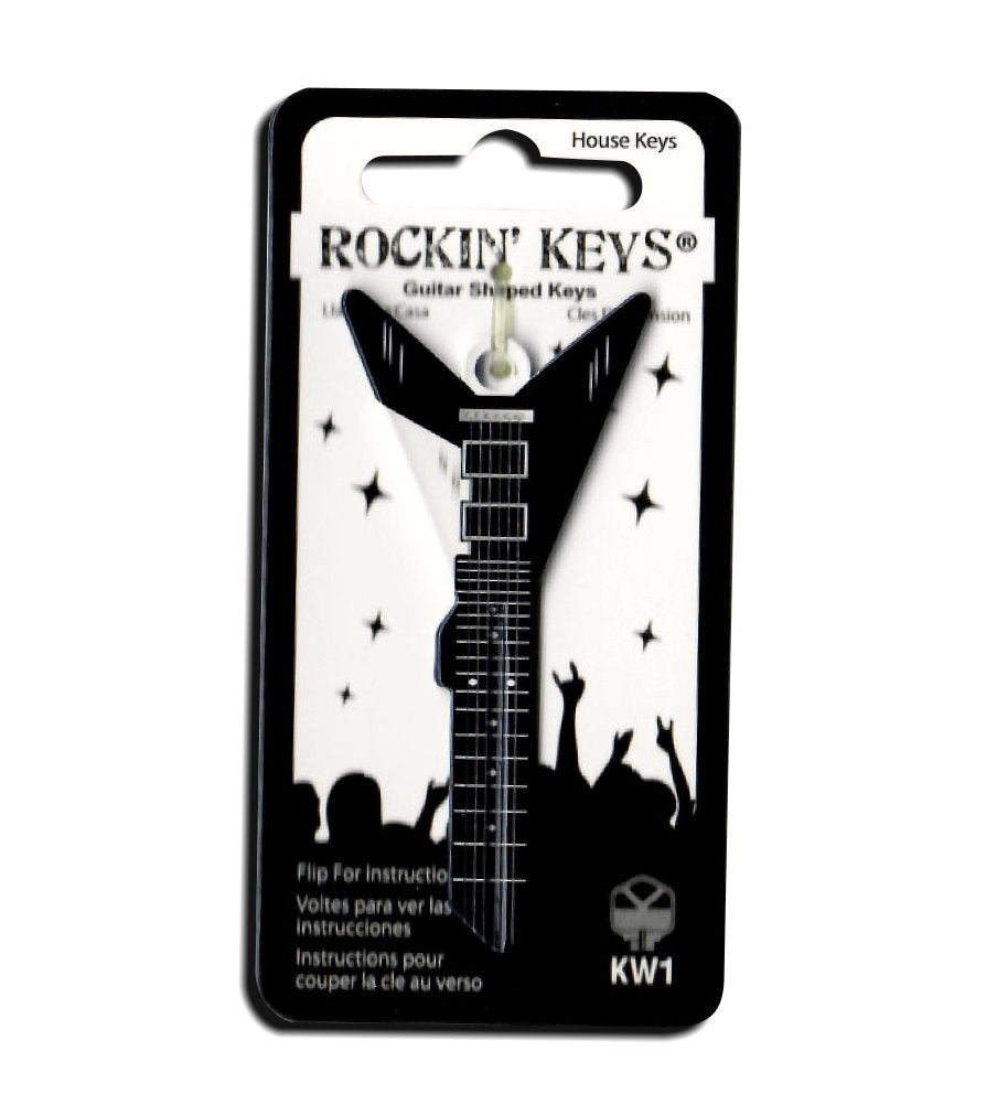 BlackVShapedGuitarKW1RockinKey