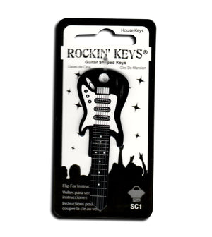 Black Electric Guitar Shaped Rockin' Key