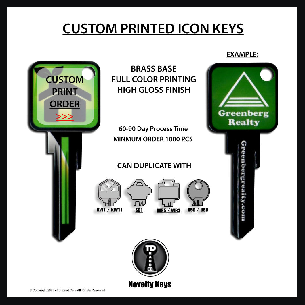 Custom Order - 1000 pcs. ICON Keys with Custom LOGO Printing