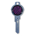 Purple Zebra Epoxy Nickel Plated Deco Key
