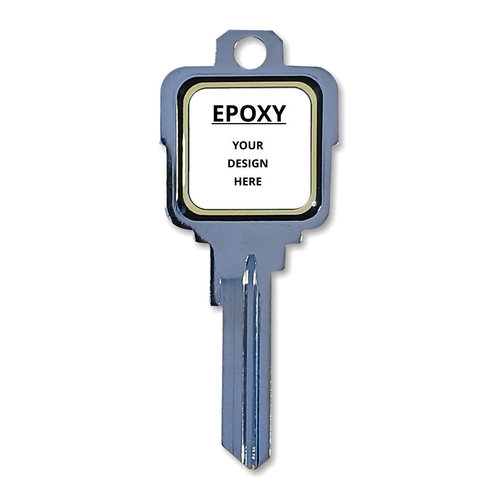 Special Order 40-500 Pcs. Nickel Plate Custom Epoxy Icon Deco Keys