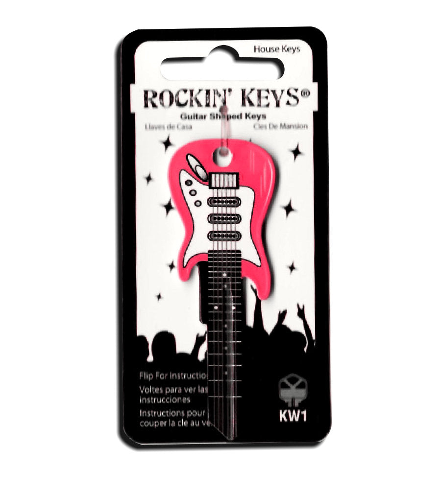 Pink Electric Guitar Shaped Rockin' Key