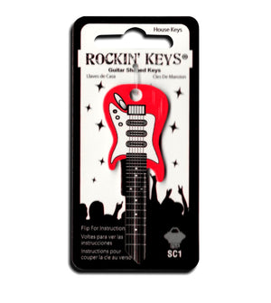Cherry Red Electric Guitar Shaped Rockin' Key