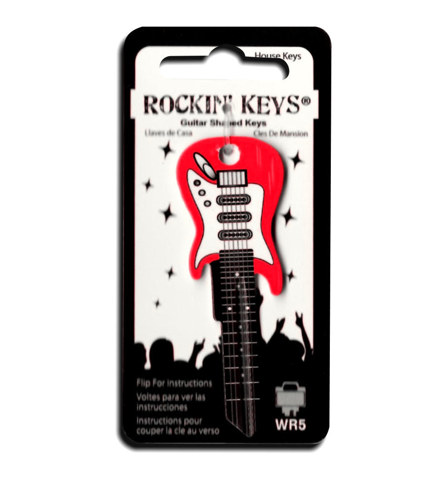 Cherry Red Electric Guitar Shaped Rockin' Key