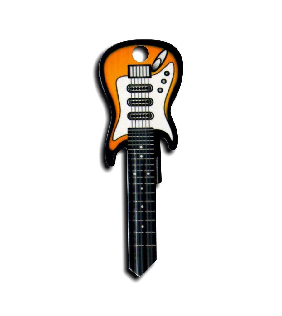 Sunburst Electric Guitar Shaped Rockin' Key