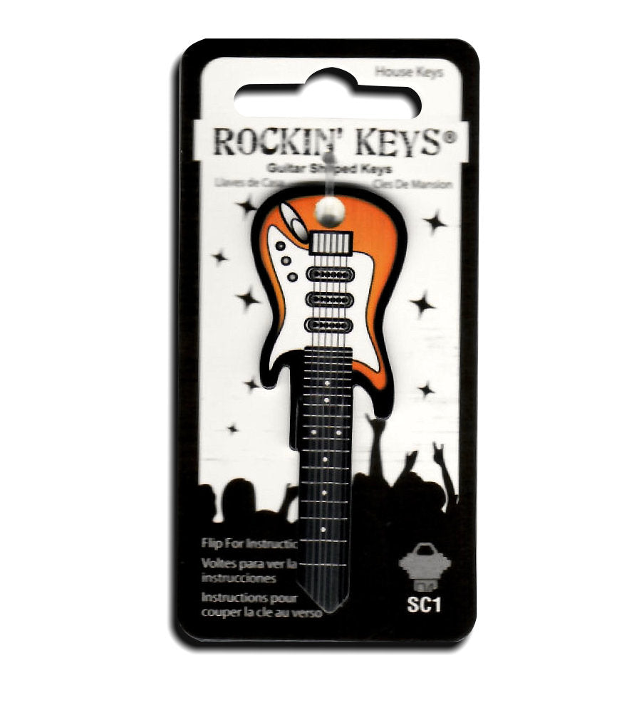 Sunburst Electric Guitar Shaped Rockin' Key