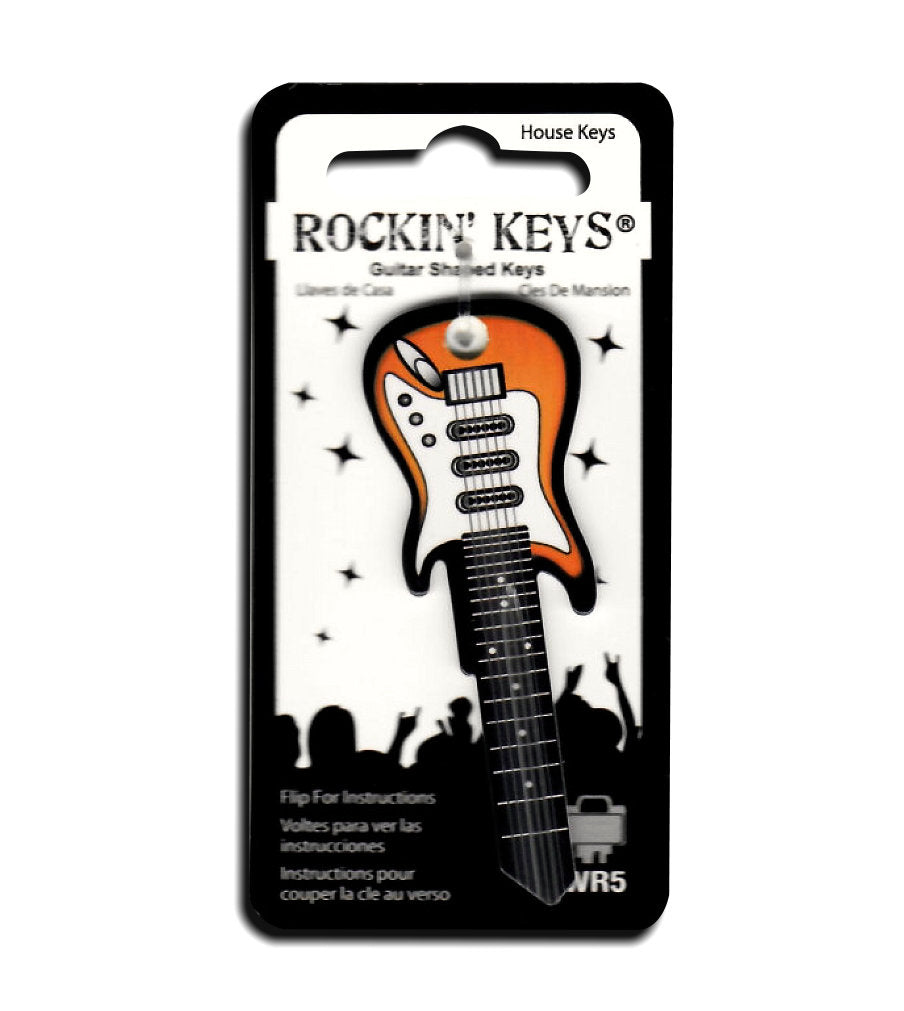 Sunburst Electric Guitar Shaped Rockin' Key