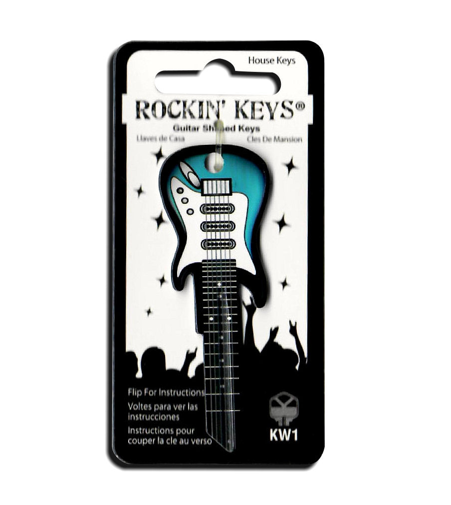 Surf Green Electric Guitar Shaped Rockin' Key