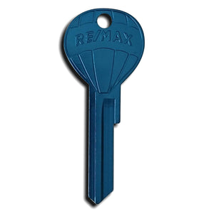 25 Pcs. Blue Titanium RE/MAX LOGO Hot Air Balloon Shaped Keys NEW!