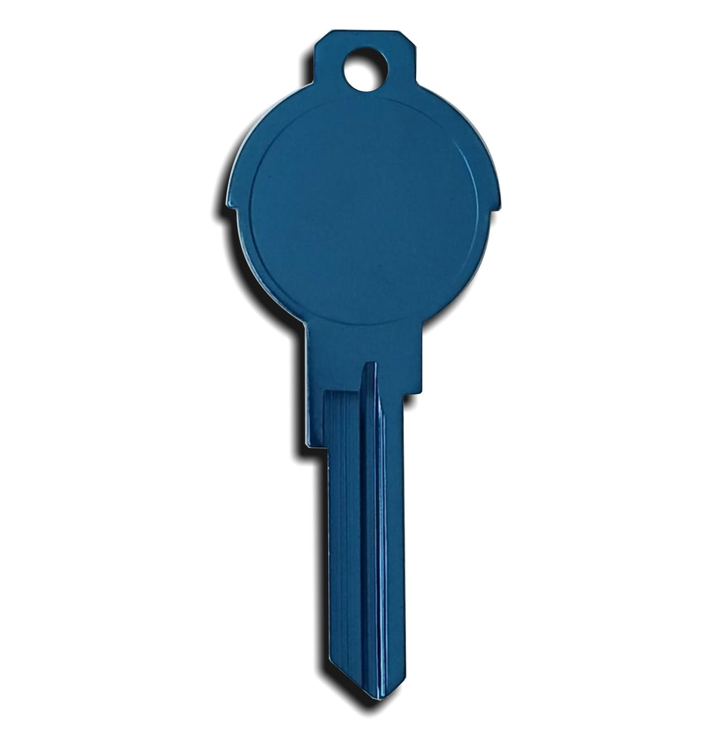 Solid Blue Sc1 Key Blue Universal Titanium Flat Surface Customizable Key – Guitar Shaped Keys