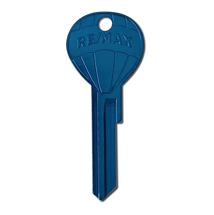 25 Pcs. Blue Titanium RE/MAX LOGO Hot Air Balloon Shaped Keys NEW!