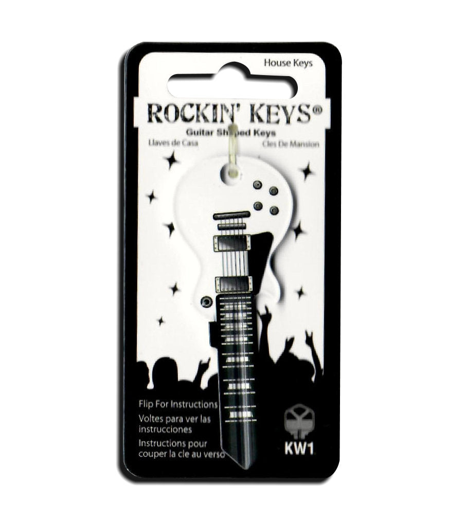 White Wide Body LP Guitar Shaped Rock Star Rockin' Key