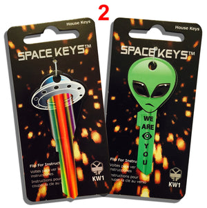 2 UFO and Alien Head Shaped Space Keys