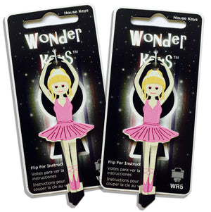 2 Pink Dress Ballerina Shaped Wonder Keys!
