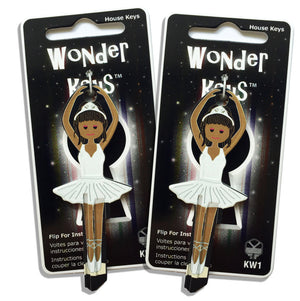 2 White Dress Ballerina Shaped Wonder Keys!