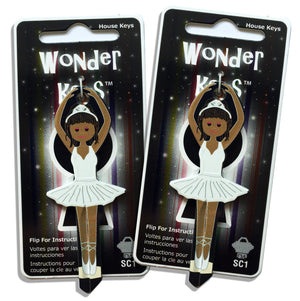 2 White Dress Ballerina Shaped Wonder Keys!