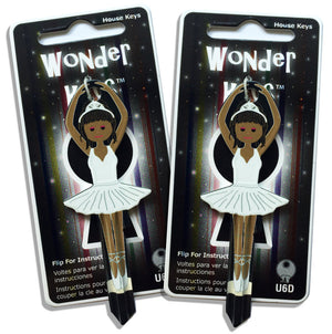 2 White Dress Ballerina Shaped Wonder Keys!