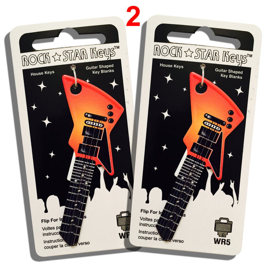 2 Orange EXP Guitar Shaped Rock Star Keys
