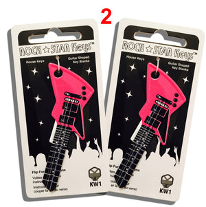 2 Pink EXP Guitar Shaped Rock Star Keys