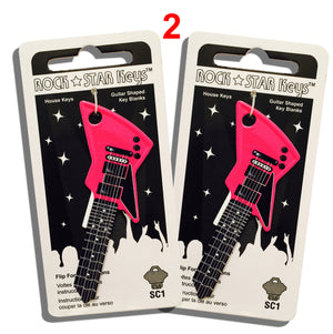 2 Pink EXP Guitar Shaped Rock Star Keys