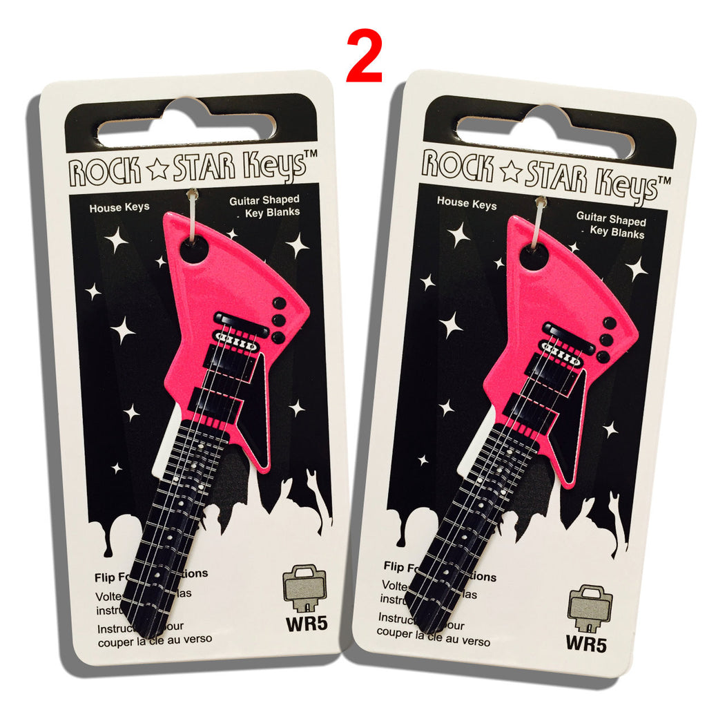 2 Pink EXP Guitar Shaped Rock Star Keys