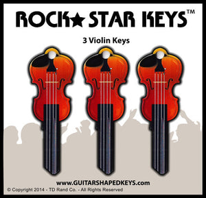 3 Violin Shaped Rock Star Keys