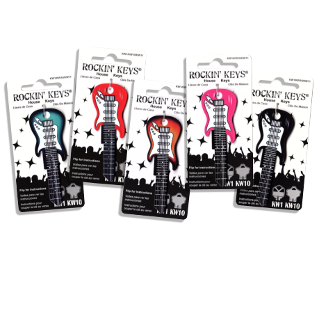 Set of 5 Electric Guitar Shaped Rockin' Keys!